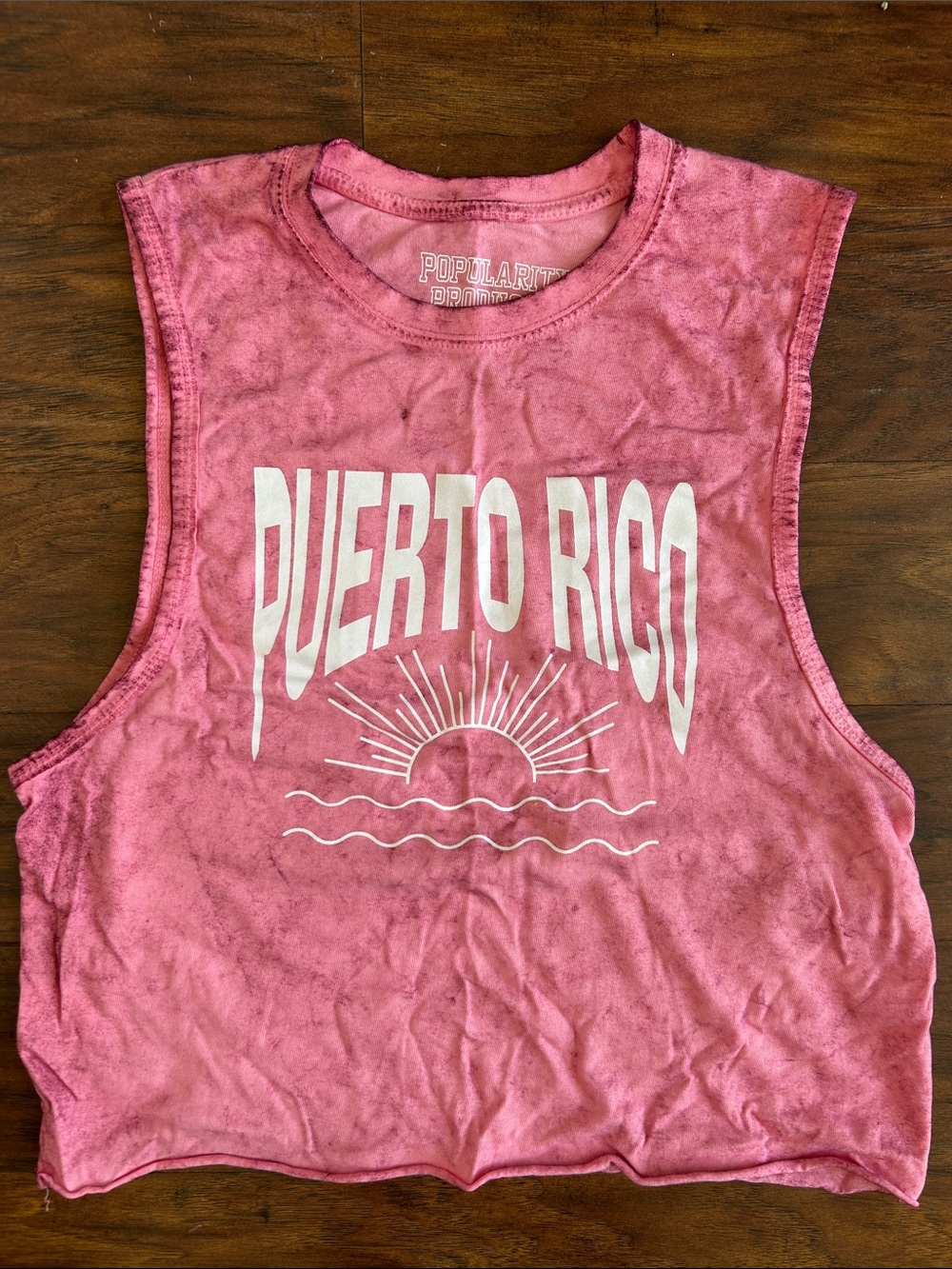 Women's Pink Puerto Rico Graphic Muscle Tank by